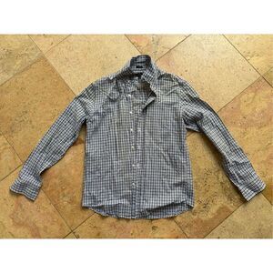 J.Crew Men’s Slim Fit Button-Down Shirt – Navy & Light Blue Plaid, Size L